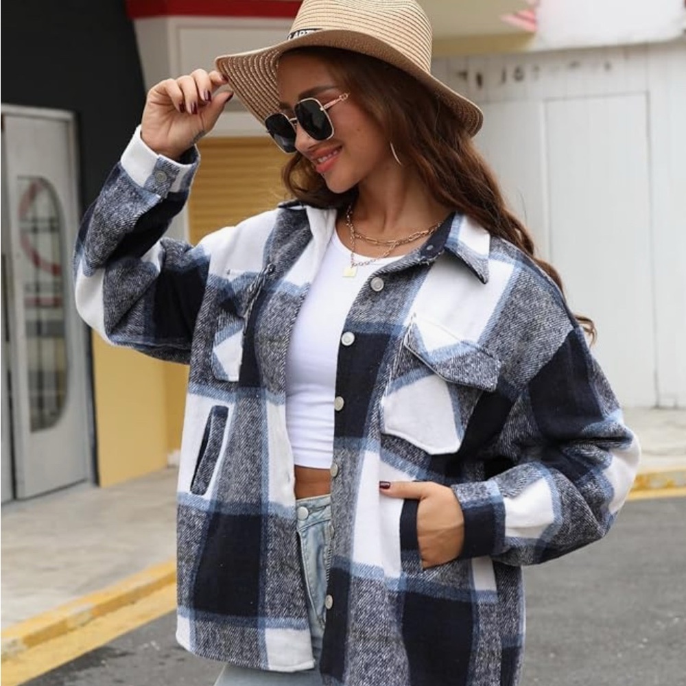Plaid Button-Up Women's Shacket